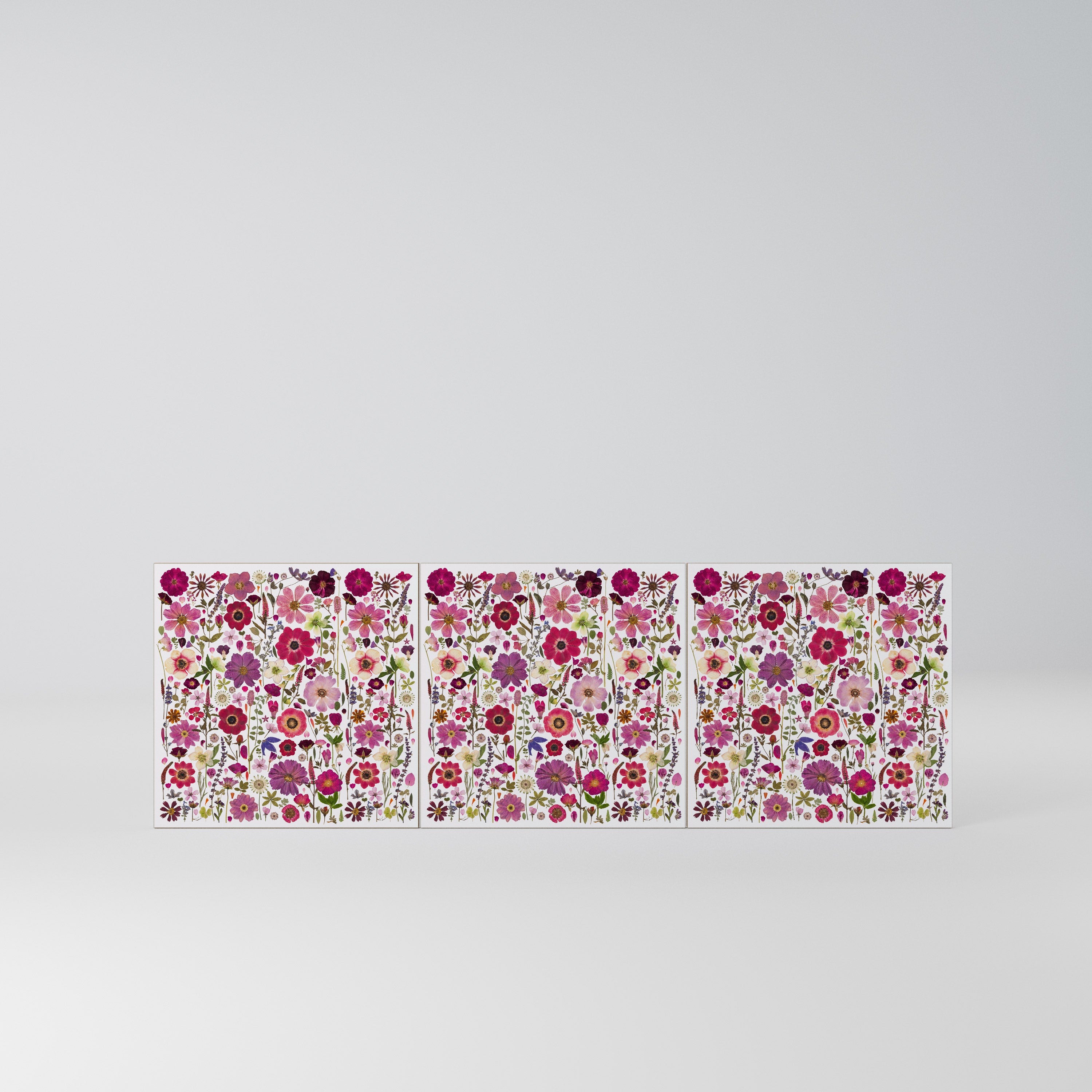 PETAL GARDEN Komplet 3 frontów do komody 3-drzwiowej
