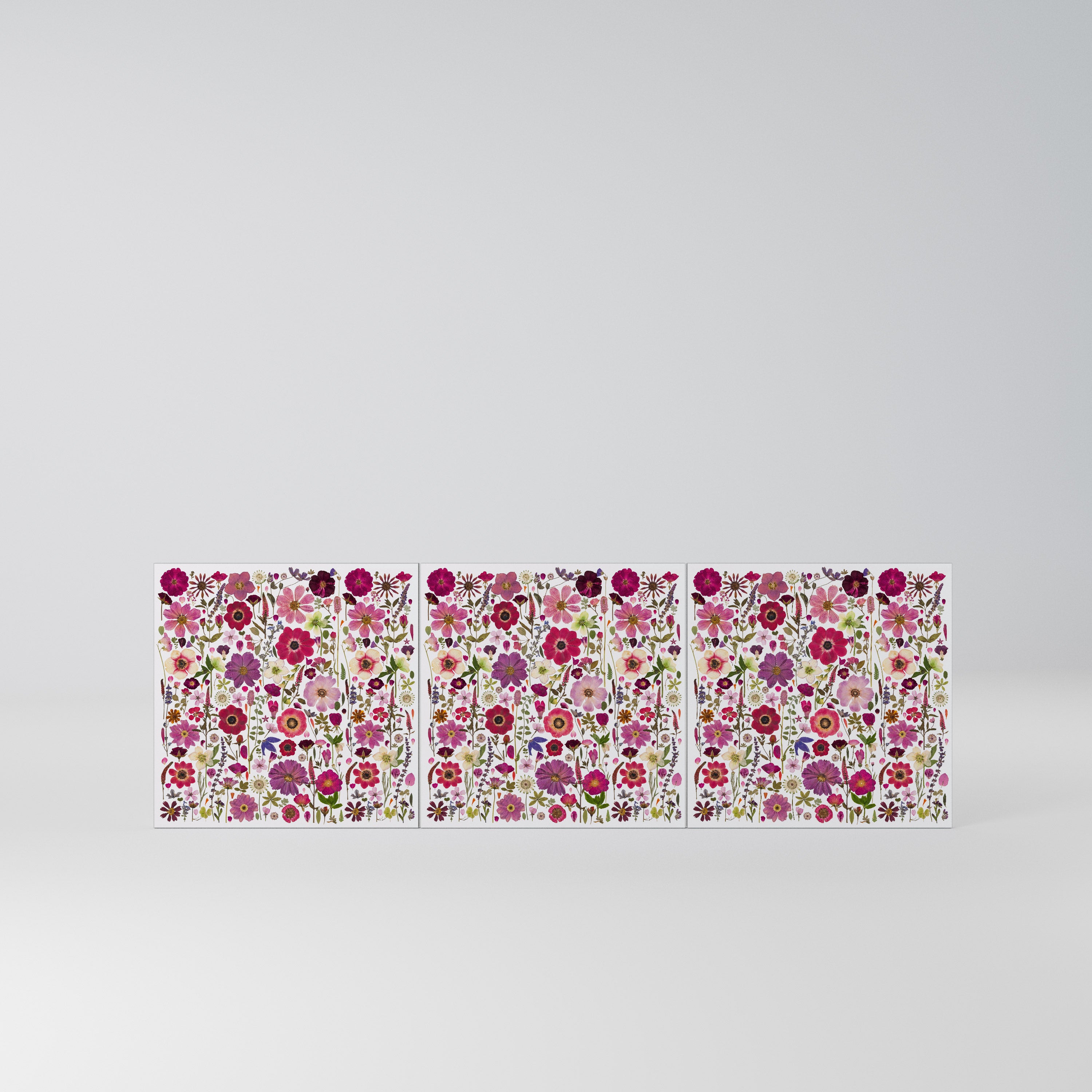 PETAL GARDEN Komplet 3 frontów do komody 3-drzwiowej