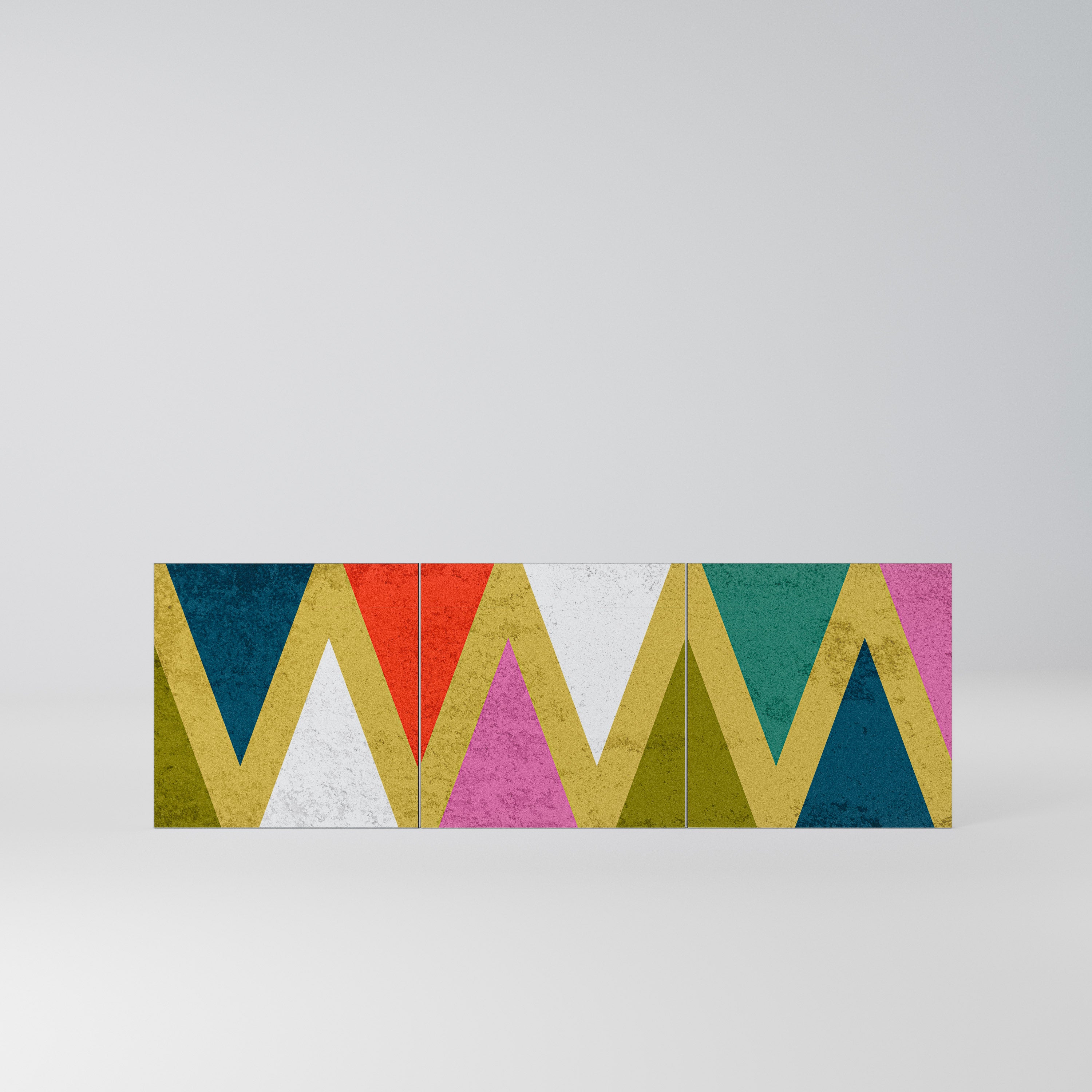 COLORFUL TRIANGLES Komplet 3 frontów do komody 3-drzwiowej