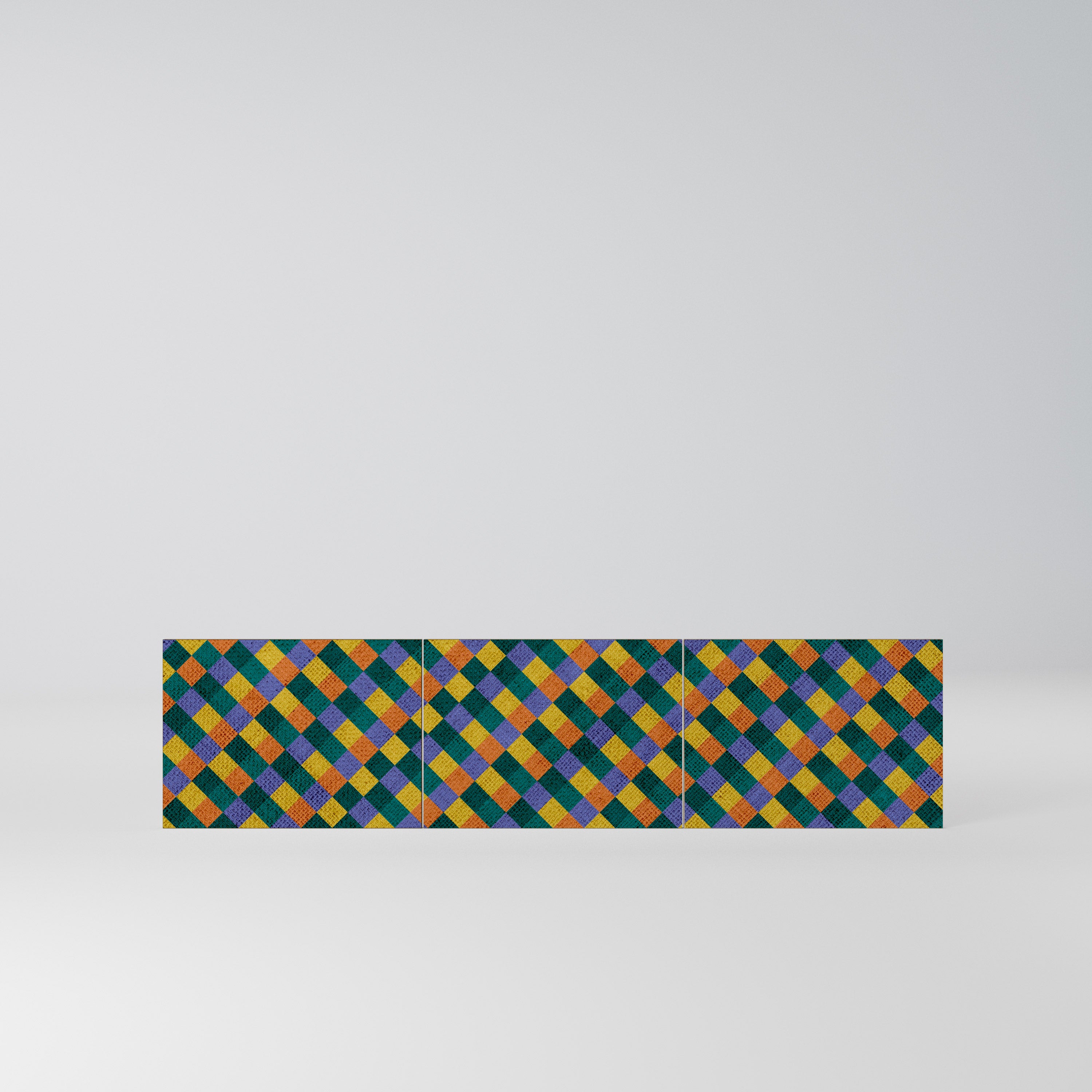 PAINTED SQUARES MIX Komplet 3 frontów do szafki RTV 3-drzwiowej