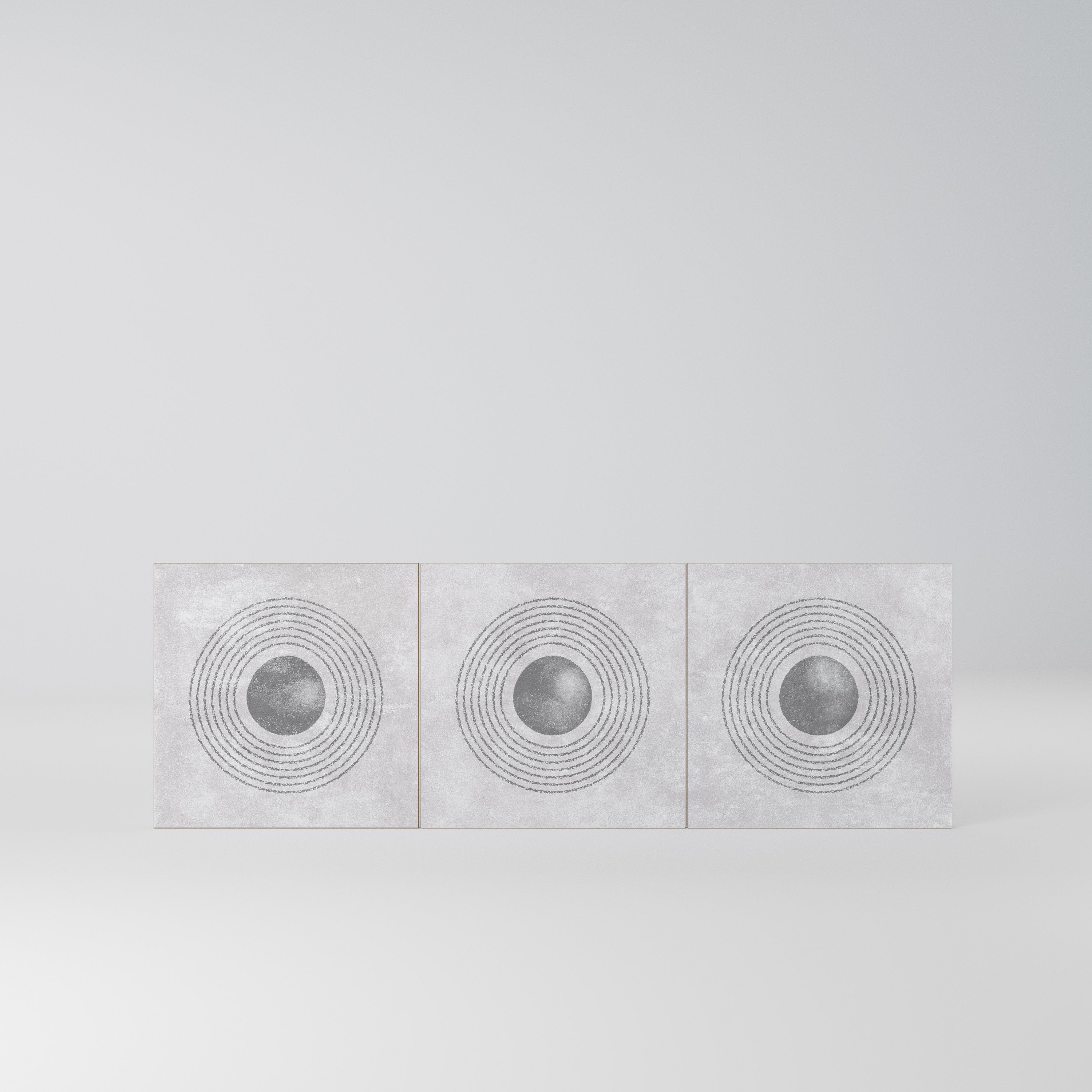 SOLID CIRCLES Komplet 3 frontów do komody 3-drzwiowej