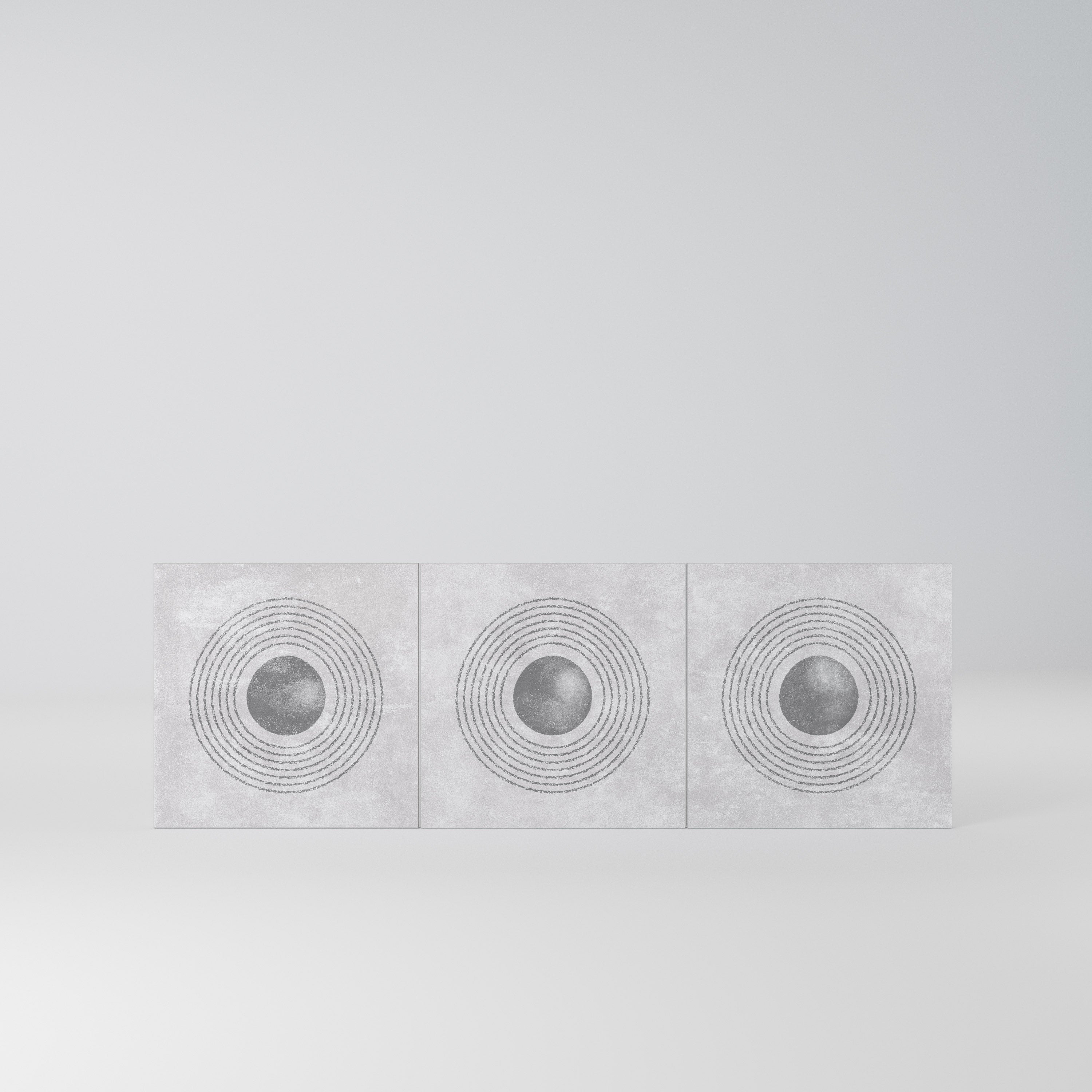 SOLID CIRCLES Komplet 3 frontów do komody 3-drzwiowej