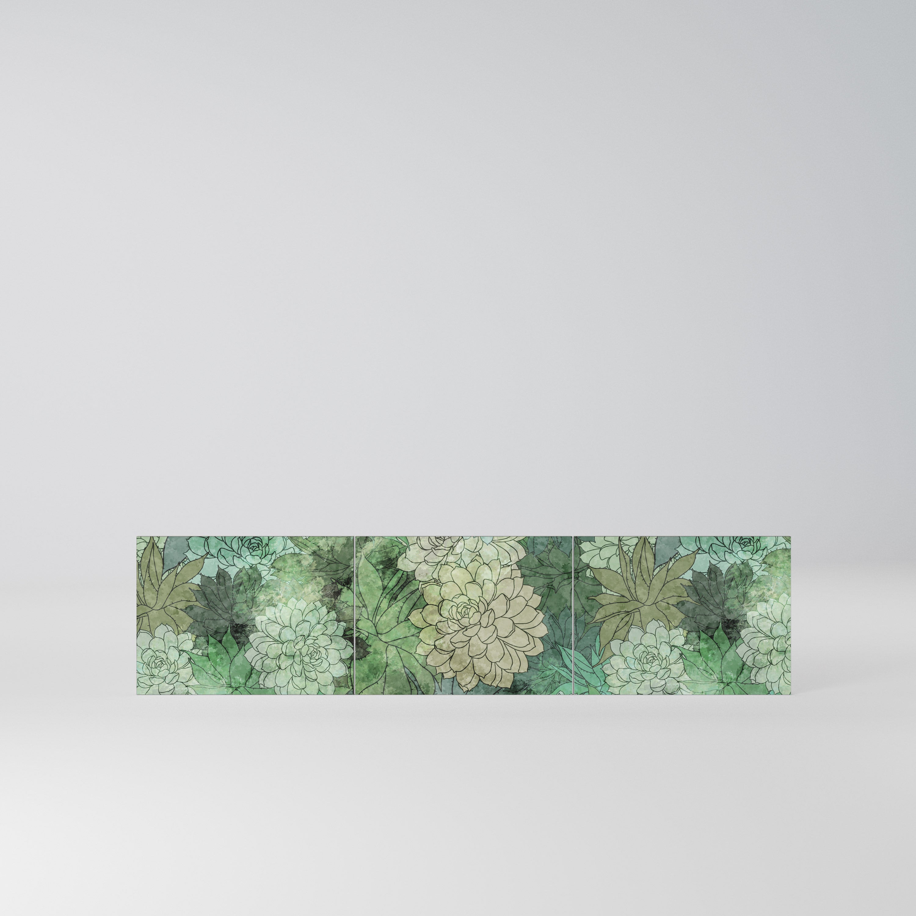 SUCCULENT CLUSTER Komplet 3 frontów do szafki RTV 3-drzwiowej