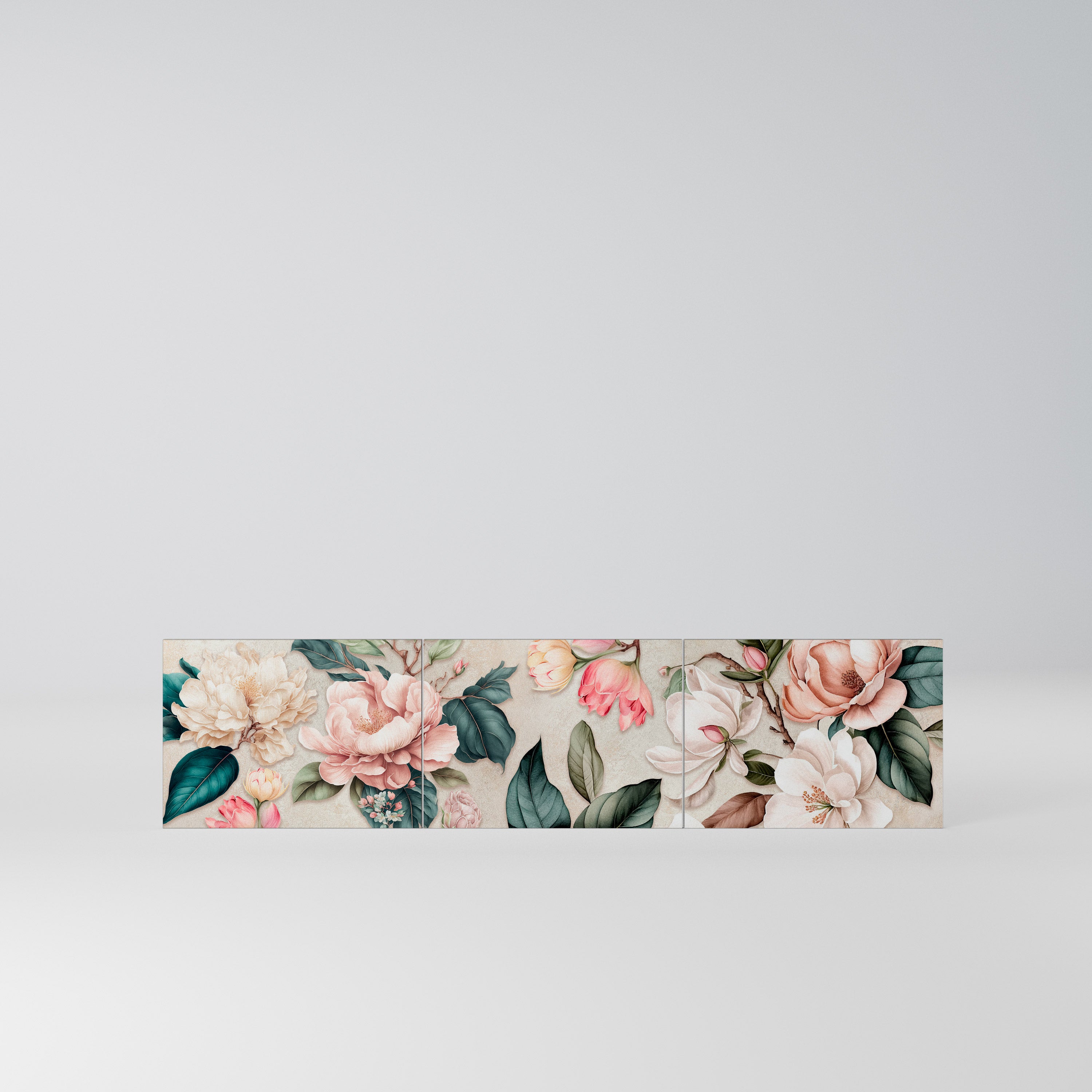 FLORAL GRACE Komplet 3 frontów do szafki RTV 3-drzwiowej