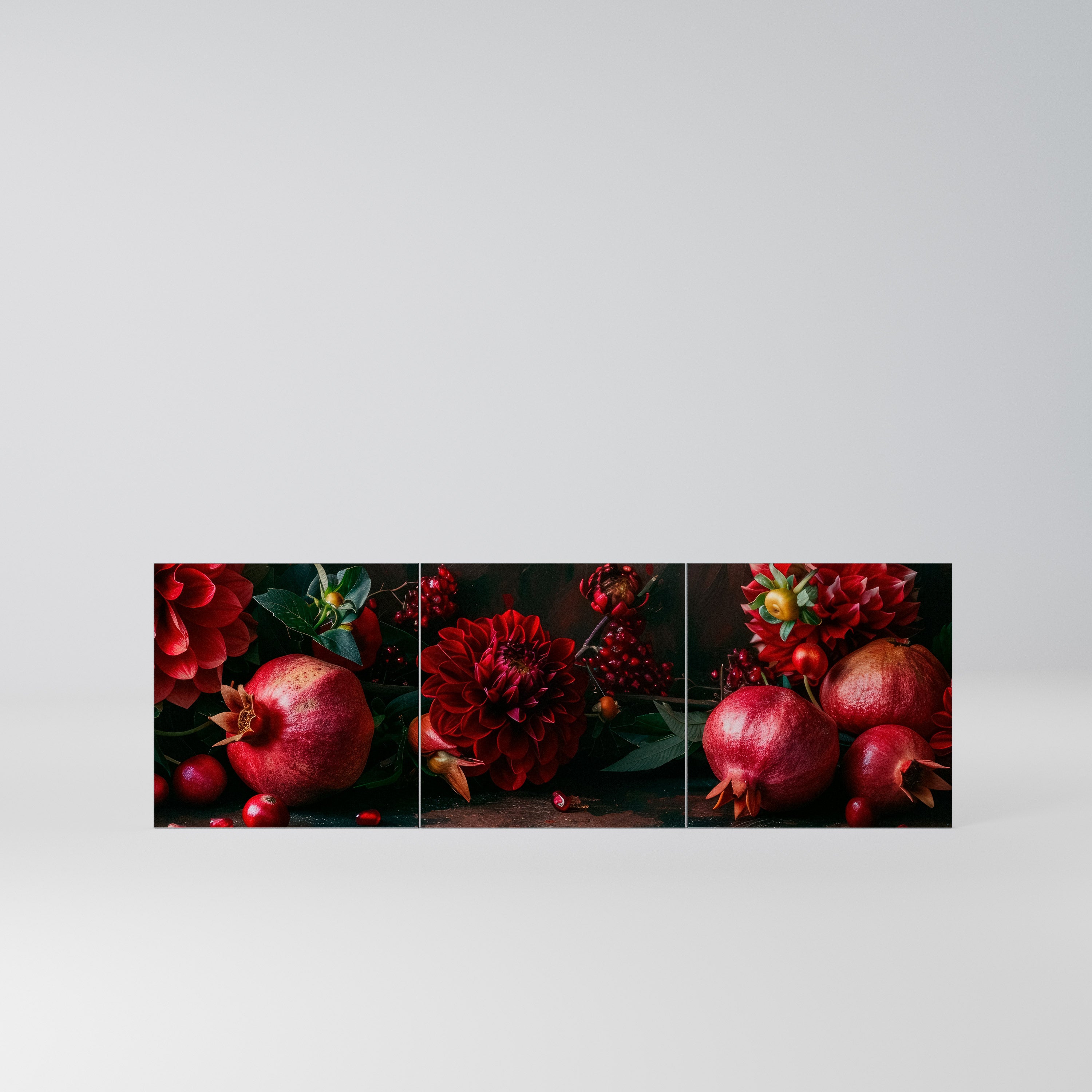 DAHLIAS AND POMEGRANATES Komplet 3 frontów do komody 3-drzwiowej