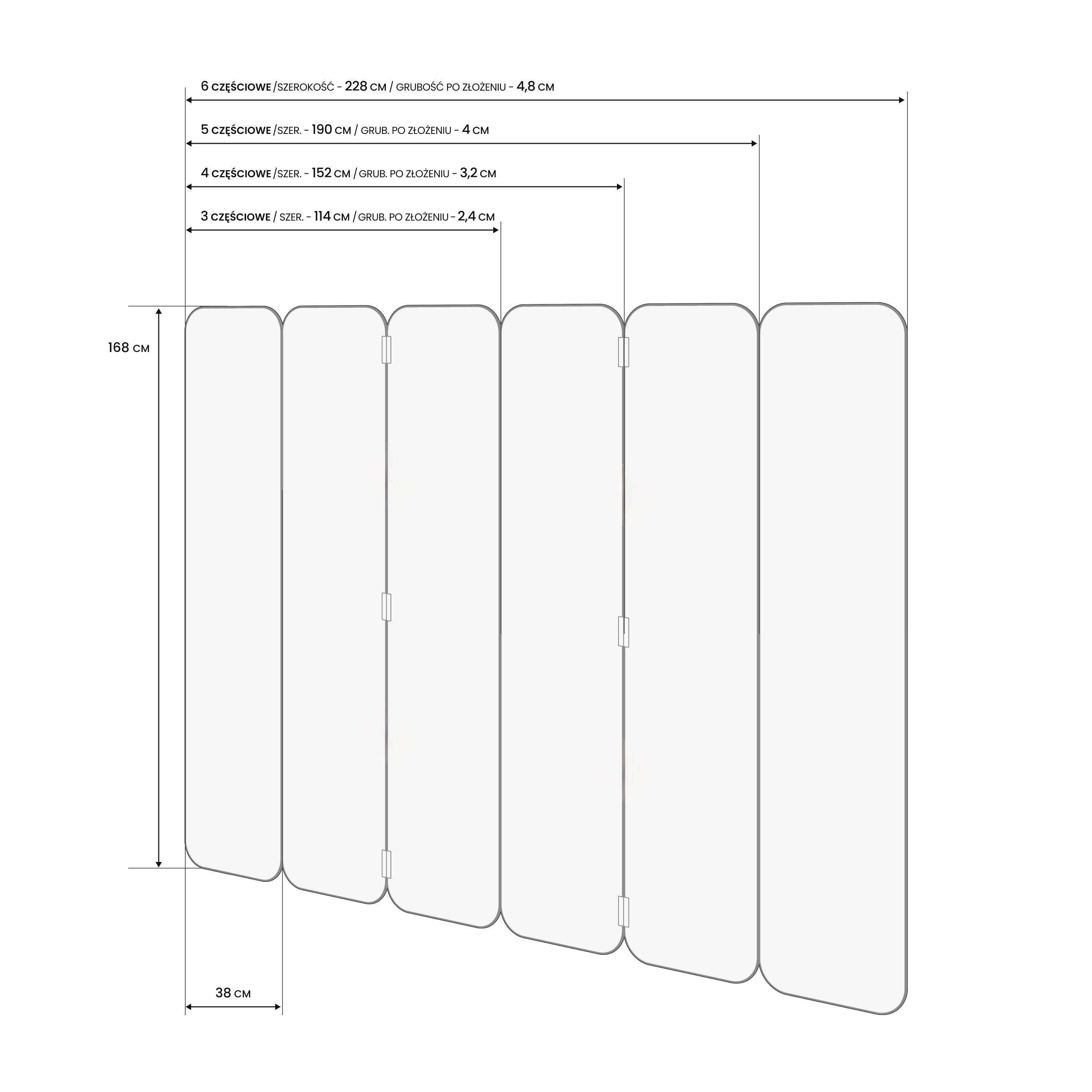 SIMPLE SOLUTIONS Parawan 3-skrzydłowy